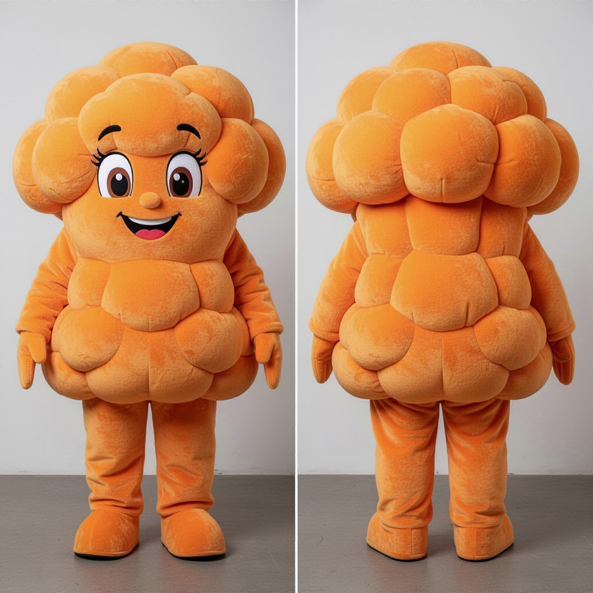 MASTICOT Vibrant Orange Rounded Cauliflower Mascot