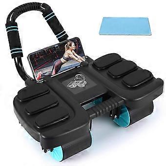 Six-Elbow Support Four-Wheel Ab Roller - Black (English Version) 26-27