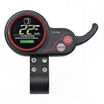 24V-60V LCD-display og speedometer, LH100 gasspjældsmåler med SM-stik, kompatibel med Kugoo elektrisk scooter/elcykel