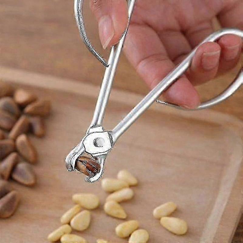 Pine nut cracker tool for easy shelling - Durable labor-saving pliers with ergonomic handle