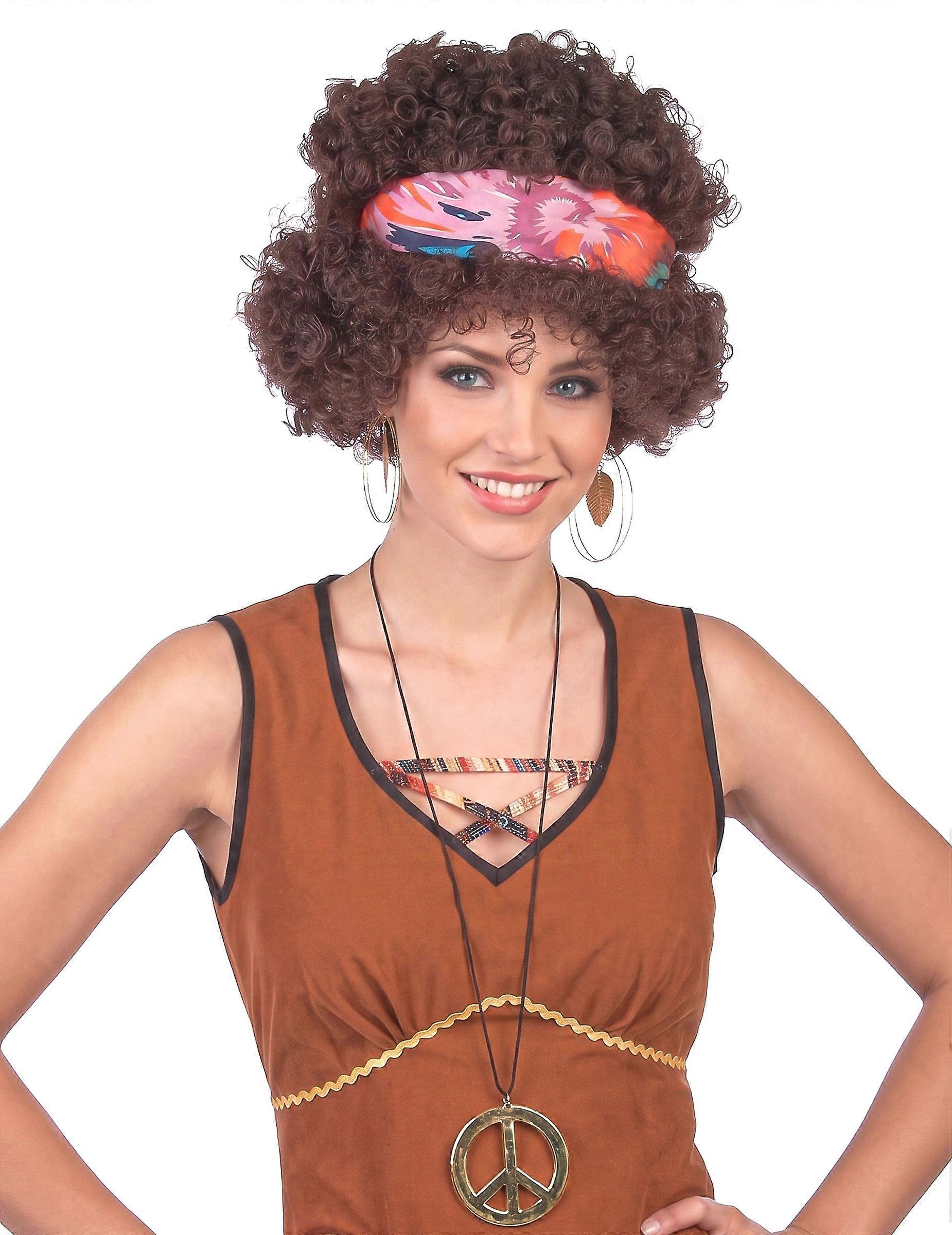 Brown Afro Hippie Wig - 130g