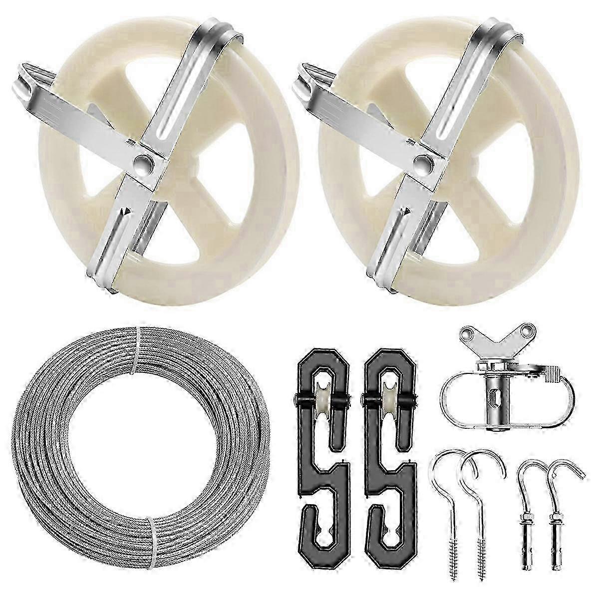 Weatherproof PVC-Coated Clothesline Installation Kit