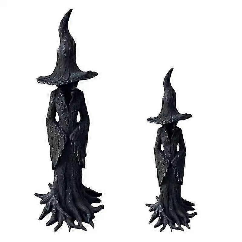 Resin Witch Statue With Tree Root Base
