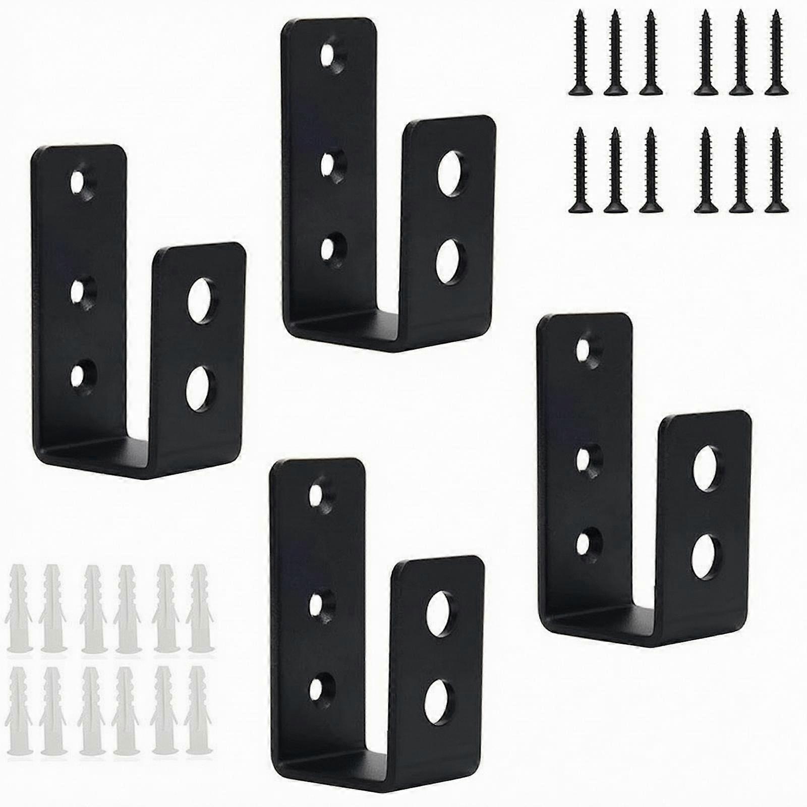 4 Pieces U-Bracket with Mounting Screws Heavy-Duty Hardware Sturdy