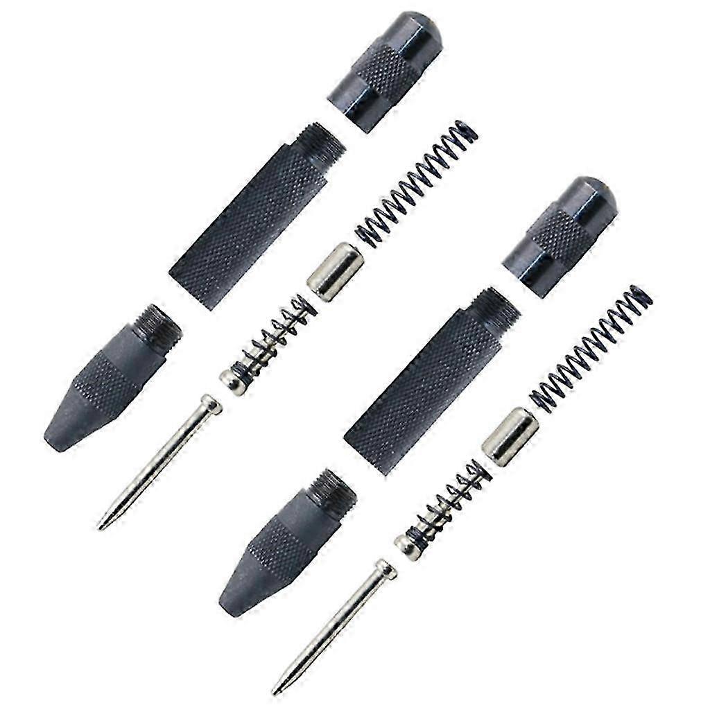 Hole Marking Tool 2 Pieces Black Automatic Center Punch Spring Loaded