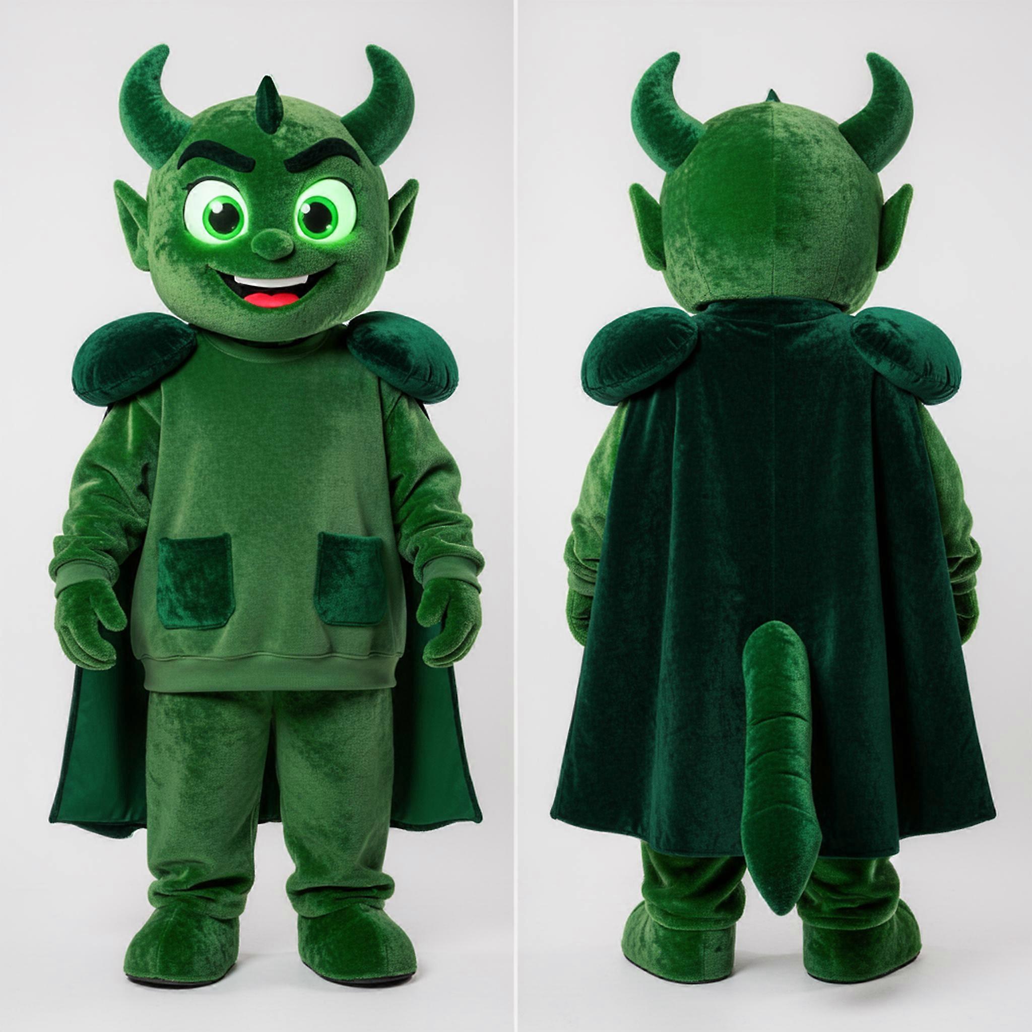 MASTICOT Emerald Green Broad Shouldered Devil Mascot