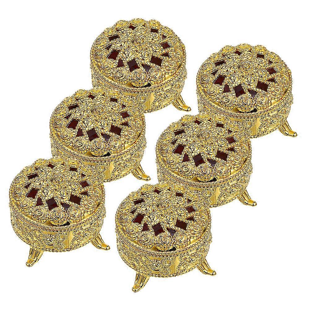 Wedding Floating Embossed Candy Gift Box for Candy 6Pcs Elegant Round