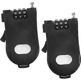 Retractable Cable Lock Anti-Theft Bike Security Lock for Snowboards Bicycles Scooters Plastic Adjustable Heavy Duty 2Pcs