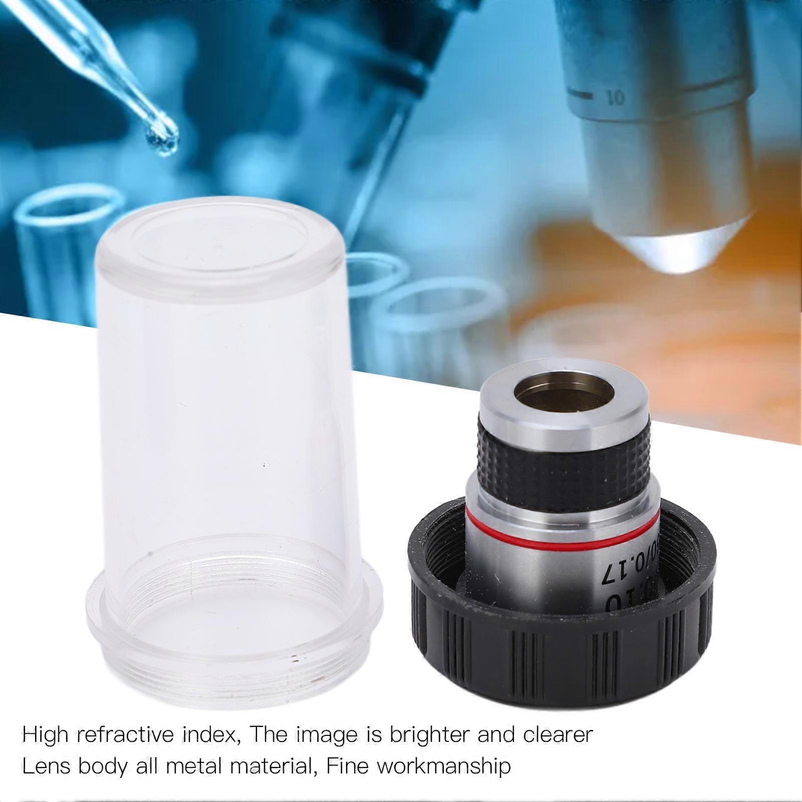 185 Achromatic Objective Lens Clear Standard 20mm Thread Biological Microscope Objective4/0.10