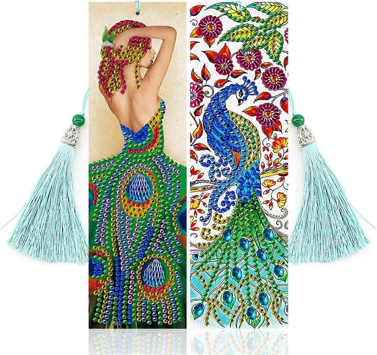 DIY Peacock Diamond Art Bookmarks Set