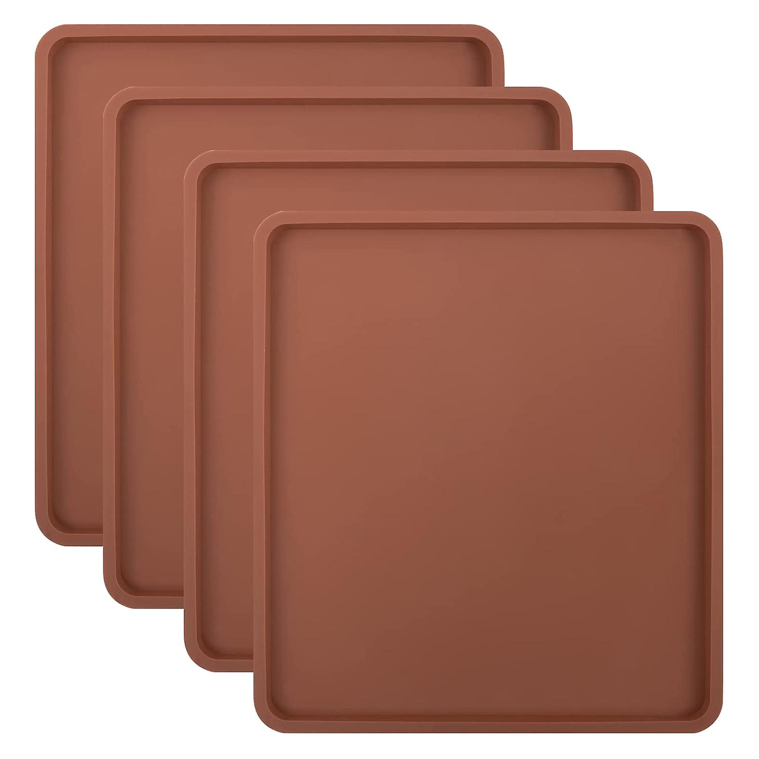 4PCS Silicone Dehydrator Mats with Edge - Silicone Sheets , Nonstick Silicone Tray Liner, High Temp