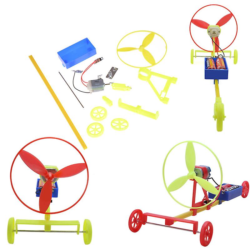 2pc Science Educational Experiment Toy Diy Racing Car F1 Air Power Handmade Wind Car