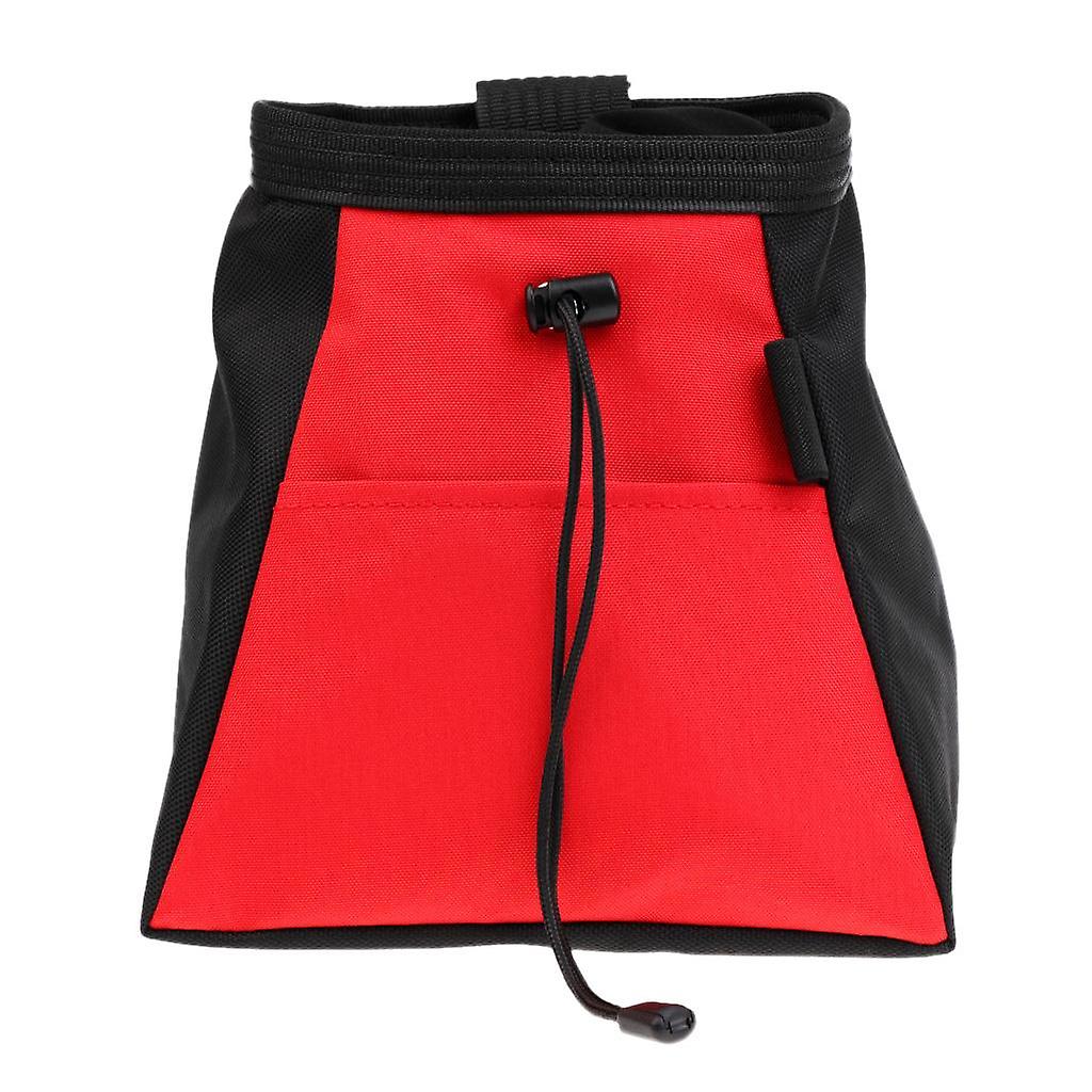 Rock Climbing Bouldering Weightlifting Chalk Storage Bag Bucket Pouch red