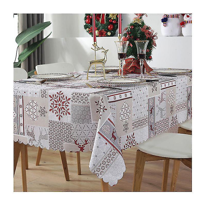 Christmas Rectangle Waterproof Washable Spillproof Tablecloth Stain Resistant