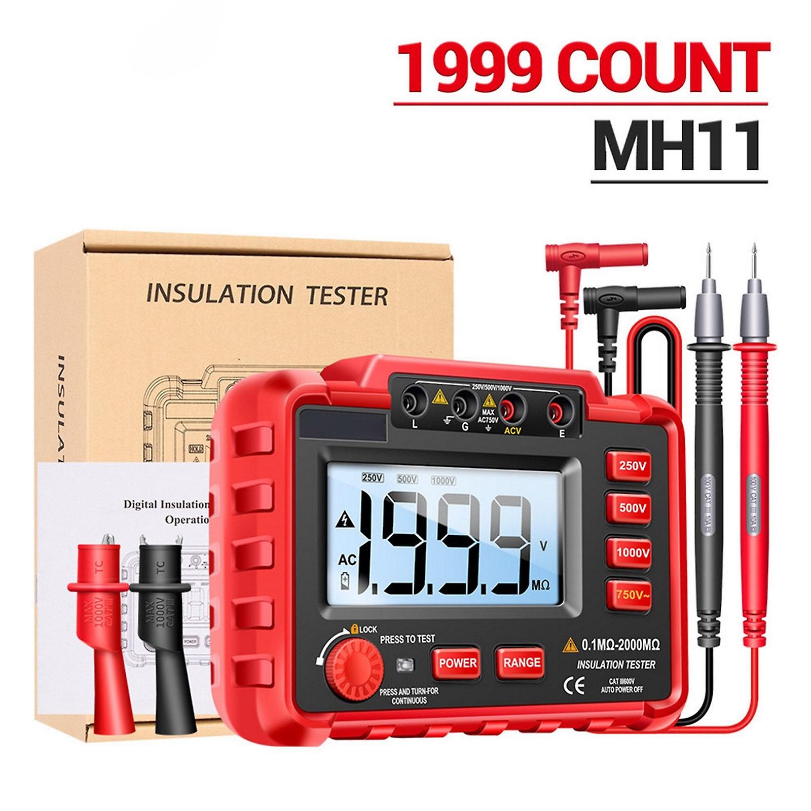 Internal Resistance Tester Multifunction Digital 1999 Counts Auto Range Megohmmeter High Voltage Resistance Meters Lcr Tester