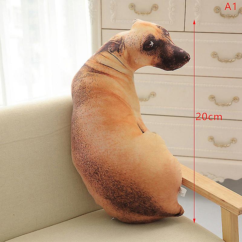 Coussin 3D en forme de tête de chien, imprimé en forme d'animal réaliste et drôle