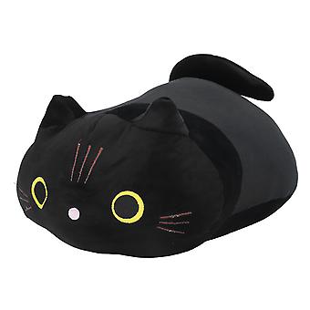 Karikatur Schwarze Katze Kissen Spielzeug Runde Augen Niedlicher Ausdruck Plüschtier Puppe Spielzeug für Heimdekoration