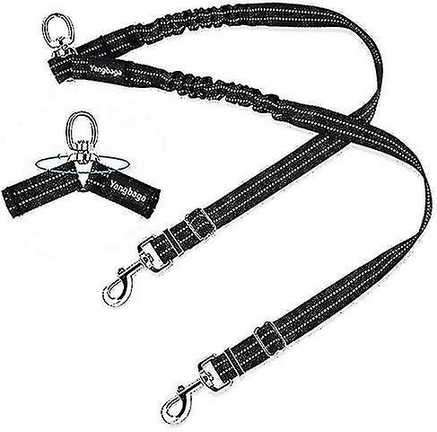 Double Leash, Adjustable And 360 Rotatable, Dog Leash For 2 Dogs, Reflective Elastic Leash, For Small, Medium And Large Dogs