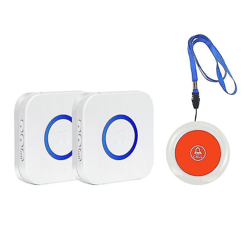 Wireless Caregiver Pager Call Button Call Bell Medical Alert System For Seniors Patients Elderly At Home 1 Waterproof Transmitters 2 Plugin Receivers