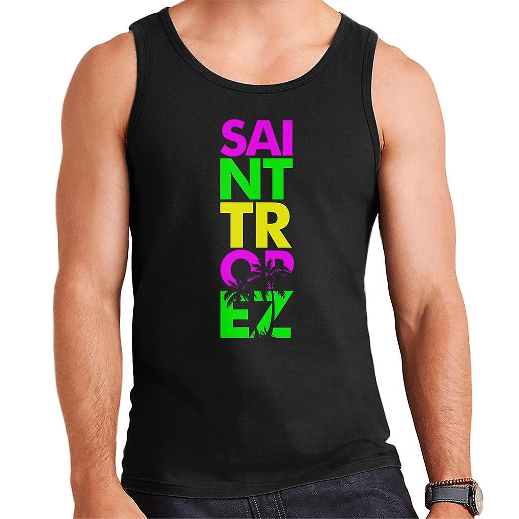 Saint Tropez Retro Colour Text Men's Vest