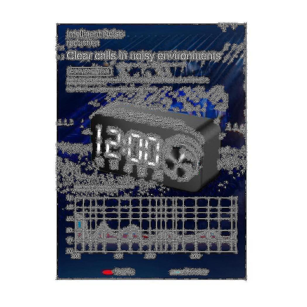 Mirror Wireless Bluetooth 5.0 Speaker Portable Mini Clock Home Clock Alarm Clock Desktop Audio Blue