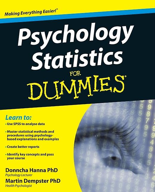 Psychology Statistics For Dummies by Donncha Hanna Paperback Book