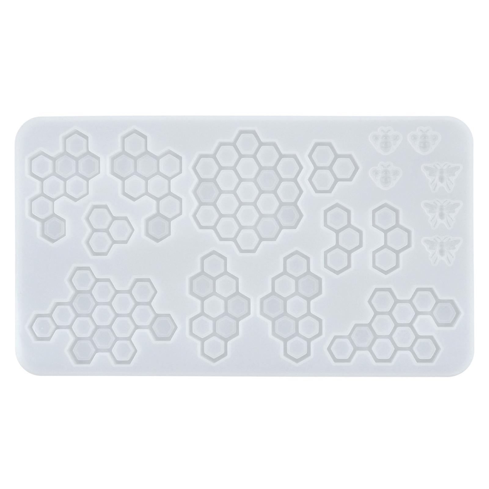 Epoxy Mold Soft Easy To Demould Diy Handiwork Honeycomb Keychain House Number Pendant Mirror Silicone Mold For Home