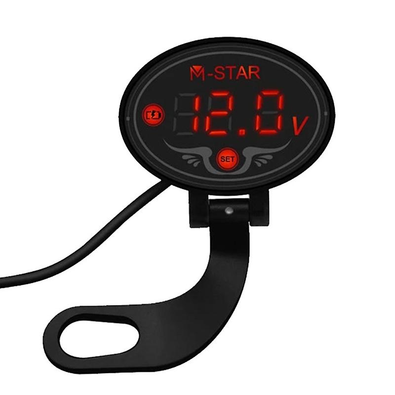 12v24v Motorcycle Car Battery Voltmeter Led Display With Low Voltage Warning Det Meter Led Digital Voltmeter Gauge Waterproof