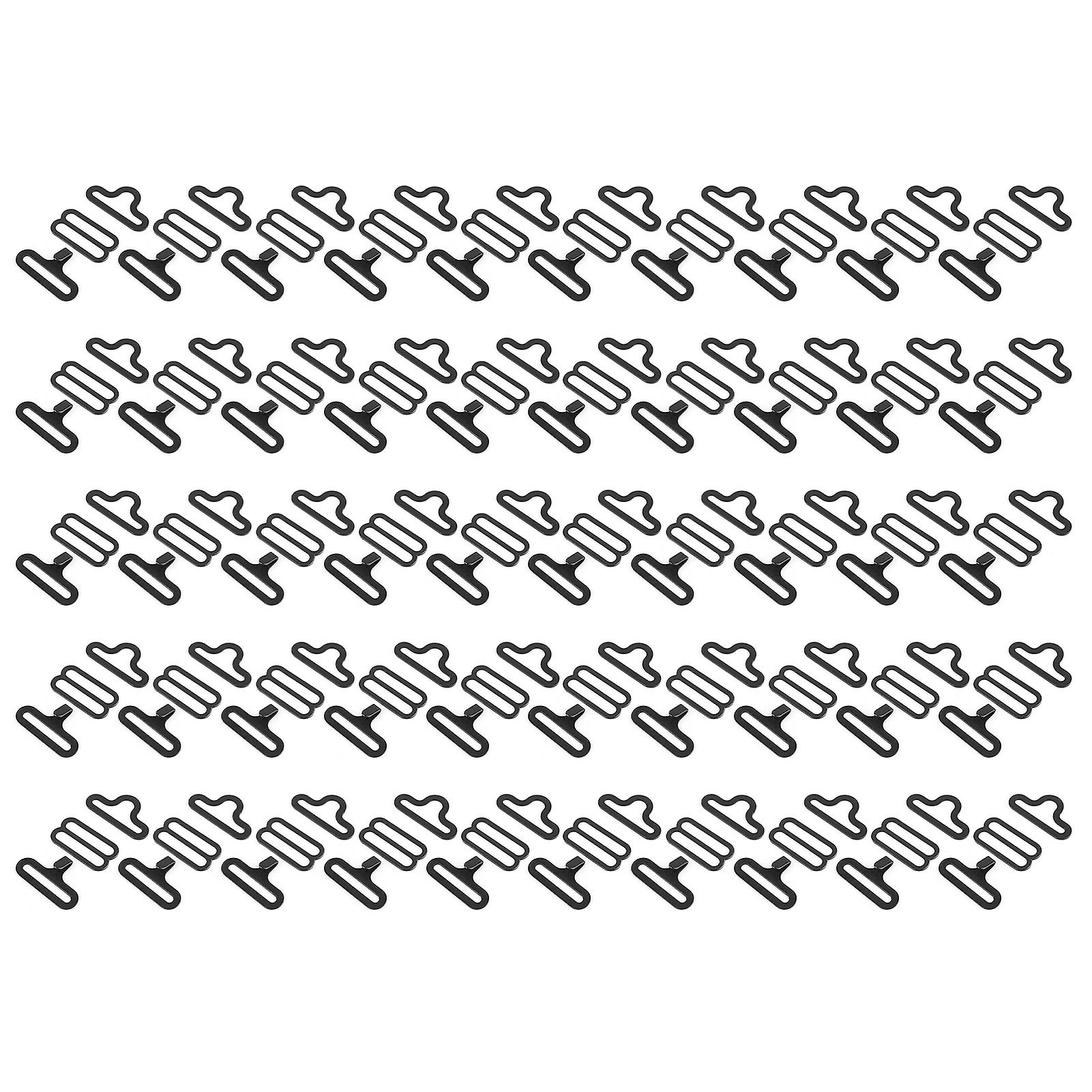 Broco 50 Sets Adjustable Metal Bow Tie Clips, Silver