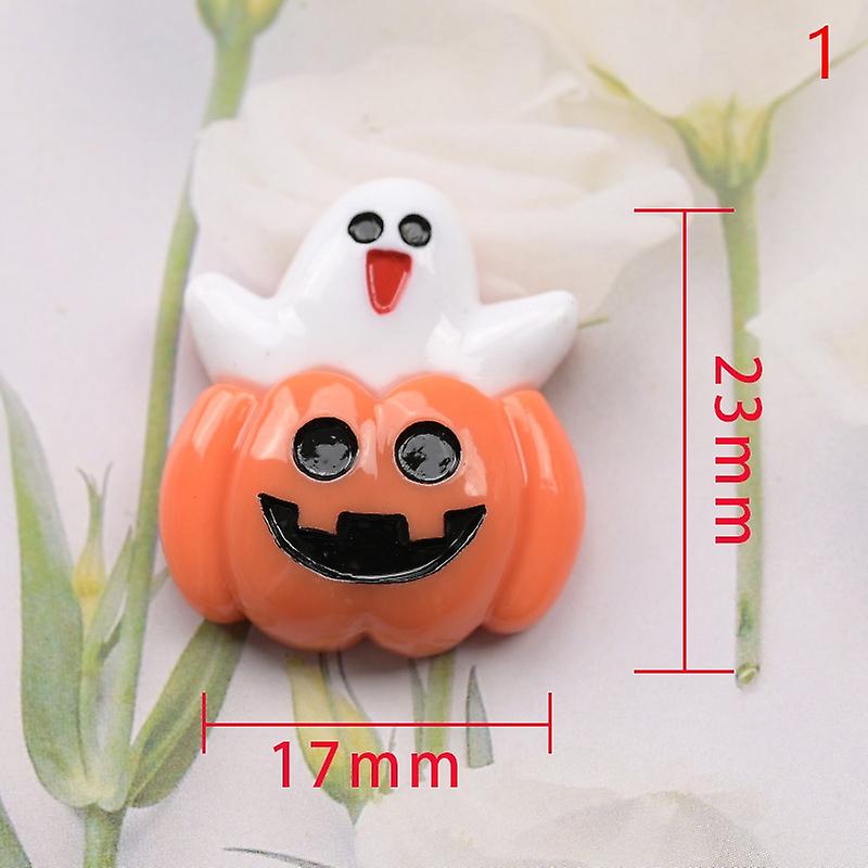10Pcs Mini Cute Cartoon Halloween Series Flat Back Diy Resin Decoration