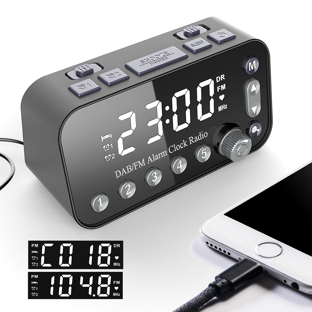 Clock Control Dab Digital Radio, Large Led Display