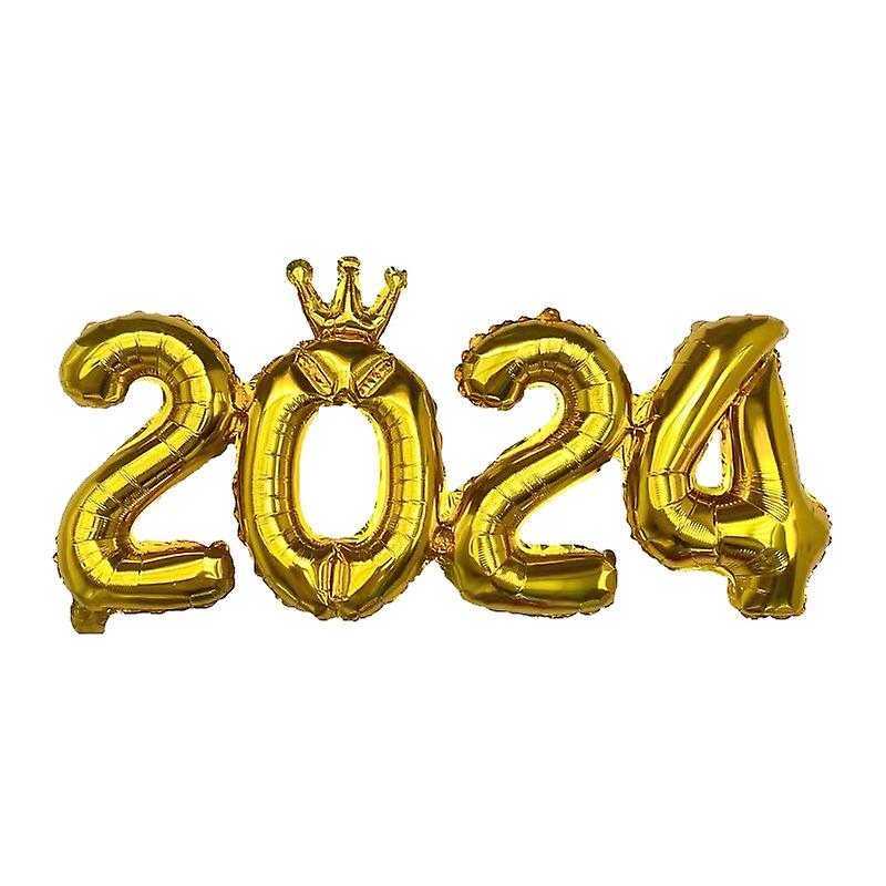 New product 2024 Number Design Aluminum Foil New Year Balloon Decorative Balloons Party Decorative Balloons