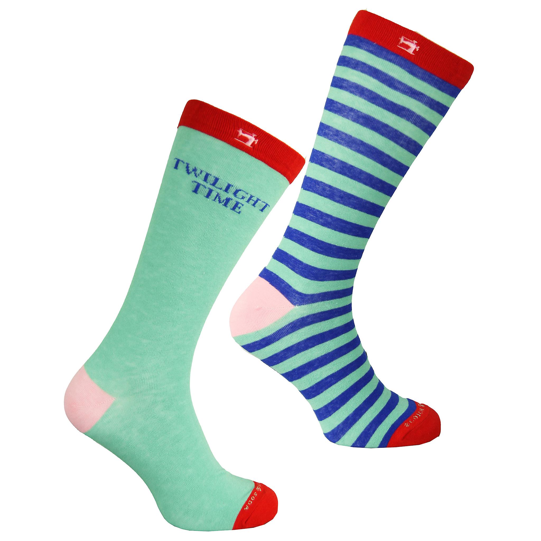 Scotch & Soda 2er-Pack bedruckte lange grün-blaue Herrensocken 142793 0218