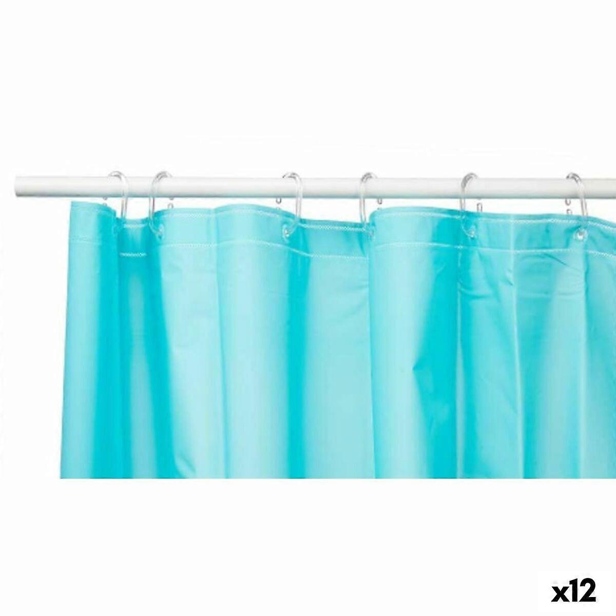 Shower curtain Berilo Blue Polyethylene EVA 180 x 180 cm (12 pieces)