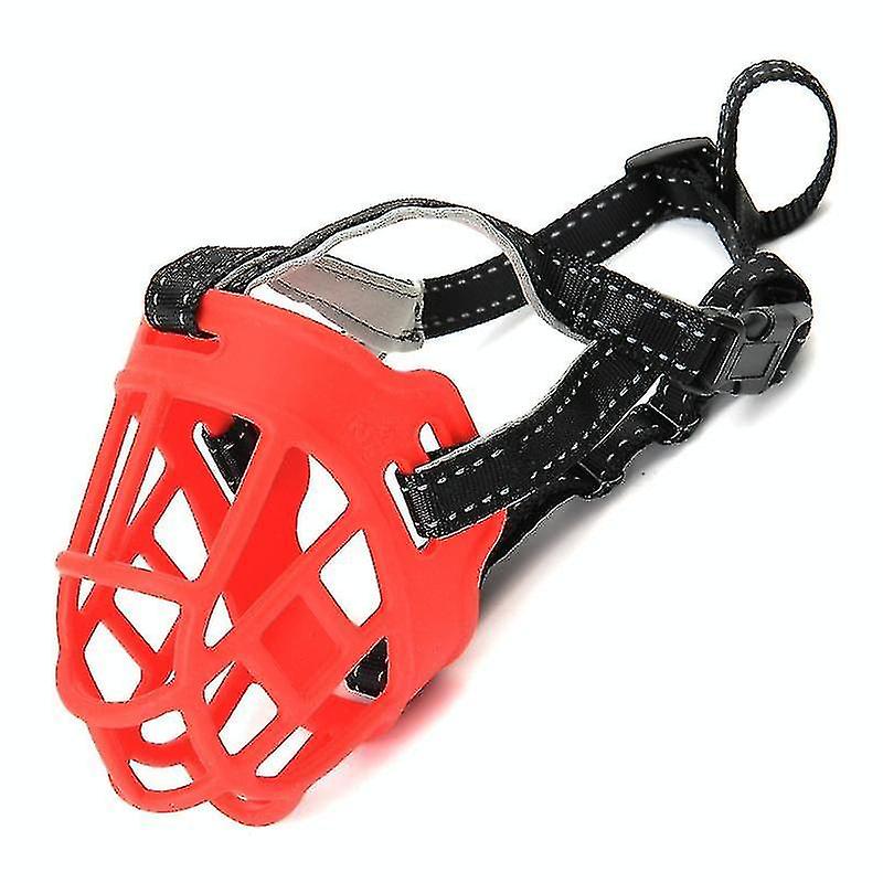 Bird Cage Bird Baths Mesh Breathable Silicone Anti-bite And Anti-call Pet Muzzle Specification: Number 3 Red