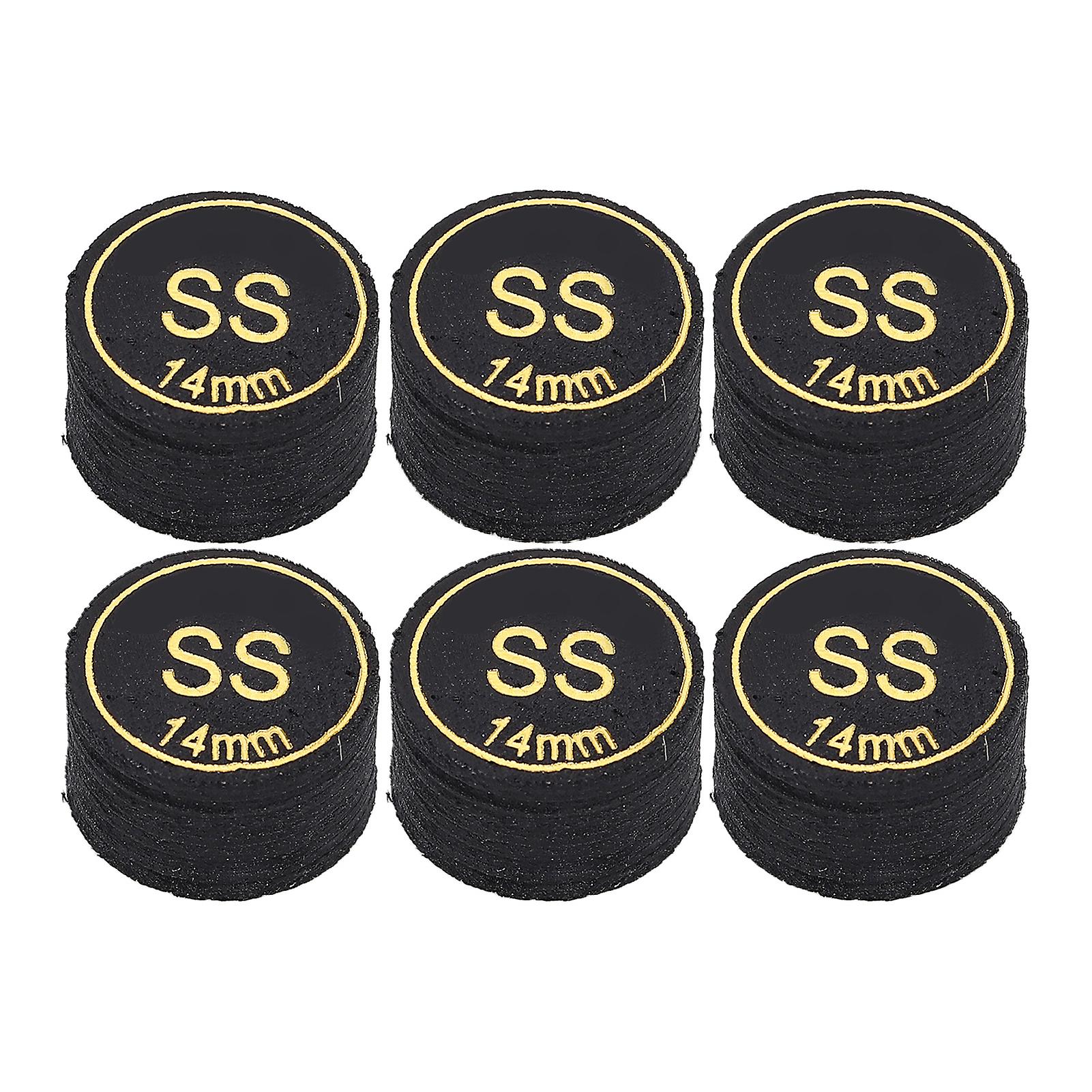 6pcs Professional Multi-Layer 14mm Stainless Steel Pool Cue Tips for Billiard and Snooker Cues
