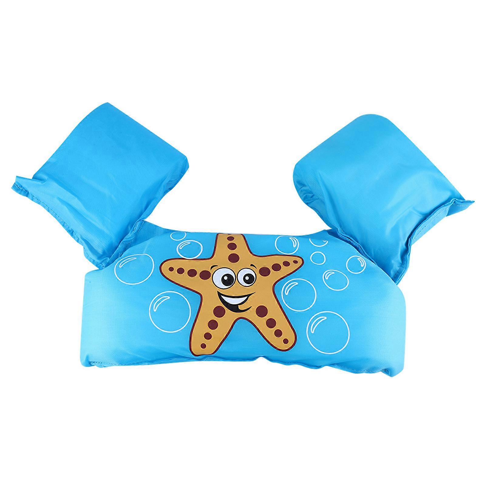 Starfish Pattern Kids Inflatable Swimming Vest Safety Training Floatation Device with Floating Sleeves for Children