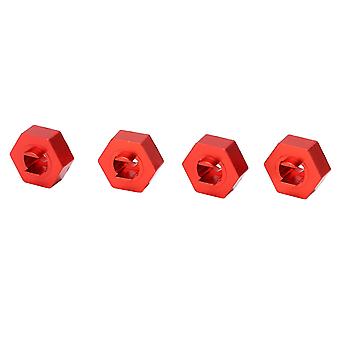 4Pcs 1/18Rad Sechskant Kupplung Aluminium Legierung RC Zubehör für Traxxas LaTrax 1/18 RC Auto Rot