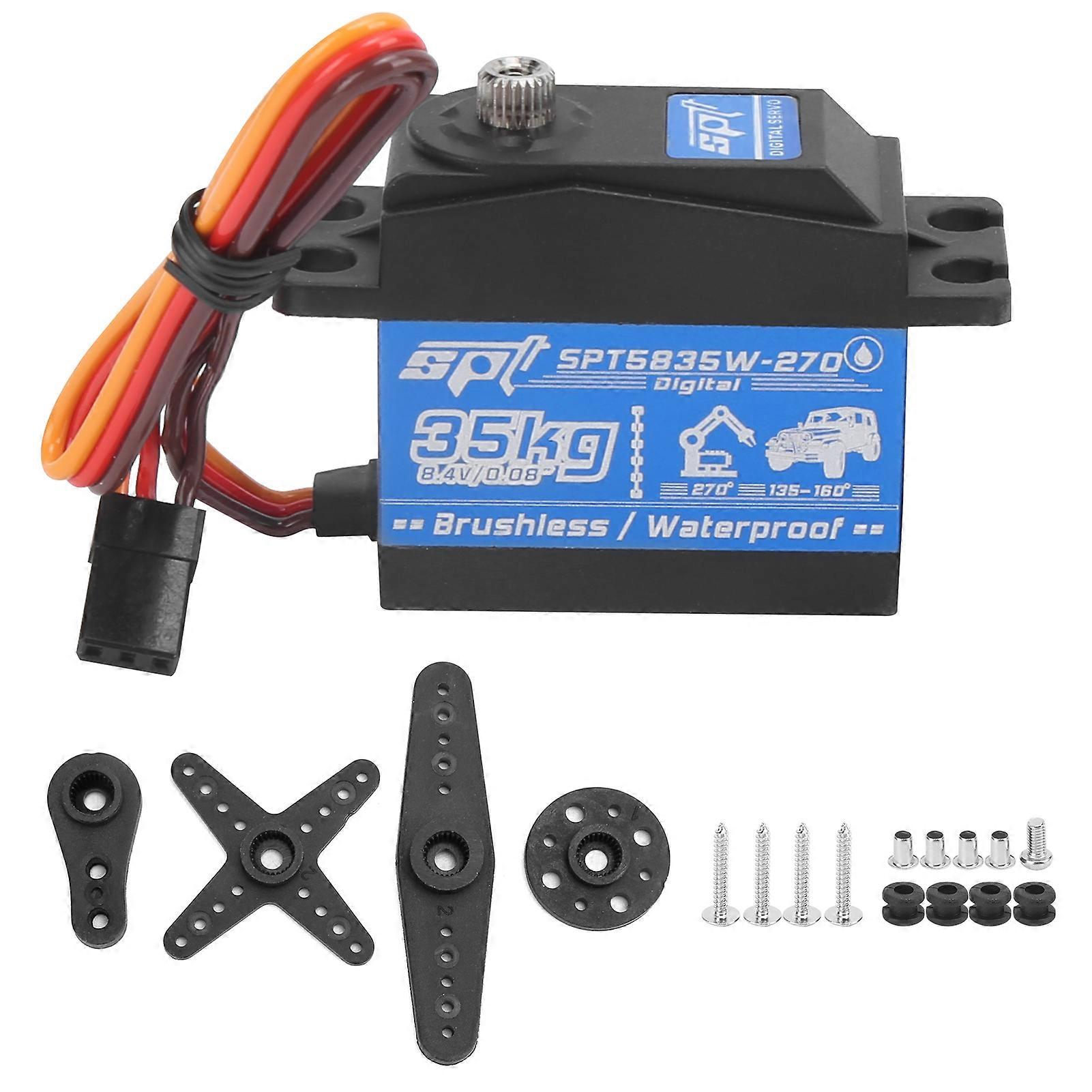 35KG RC Waterproof Brushless Motor Gear Servo Replacement for 1/8 1/10 RC Car Robot