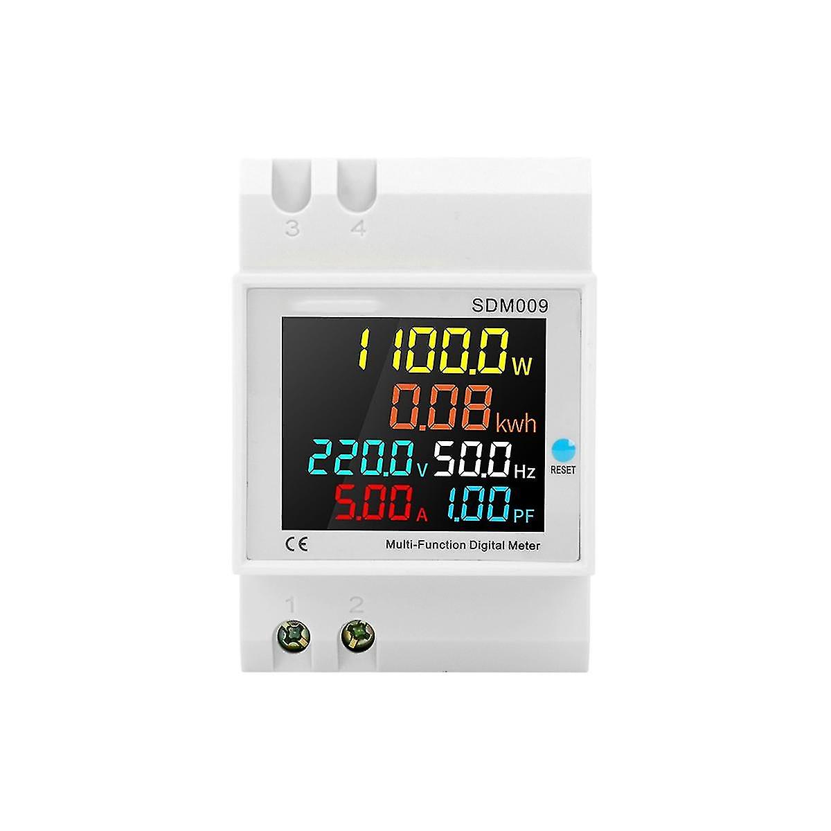 Sdm009 Rail Single-phase Digital Display Voltage Current Frequency Power Factor Electric Multi-func