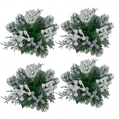 Candle Rings 4-pack for chandeliers in white, silver and green from Swerox