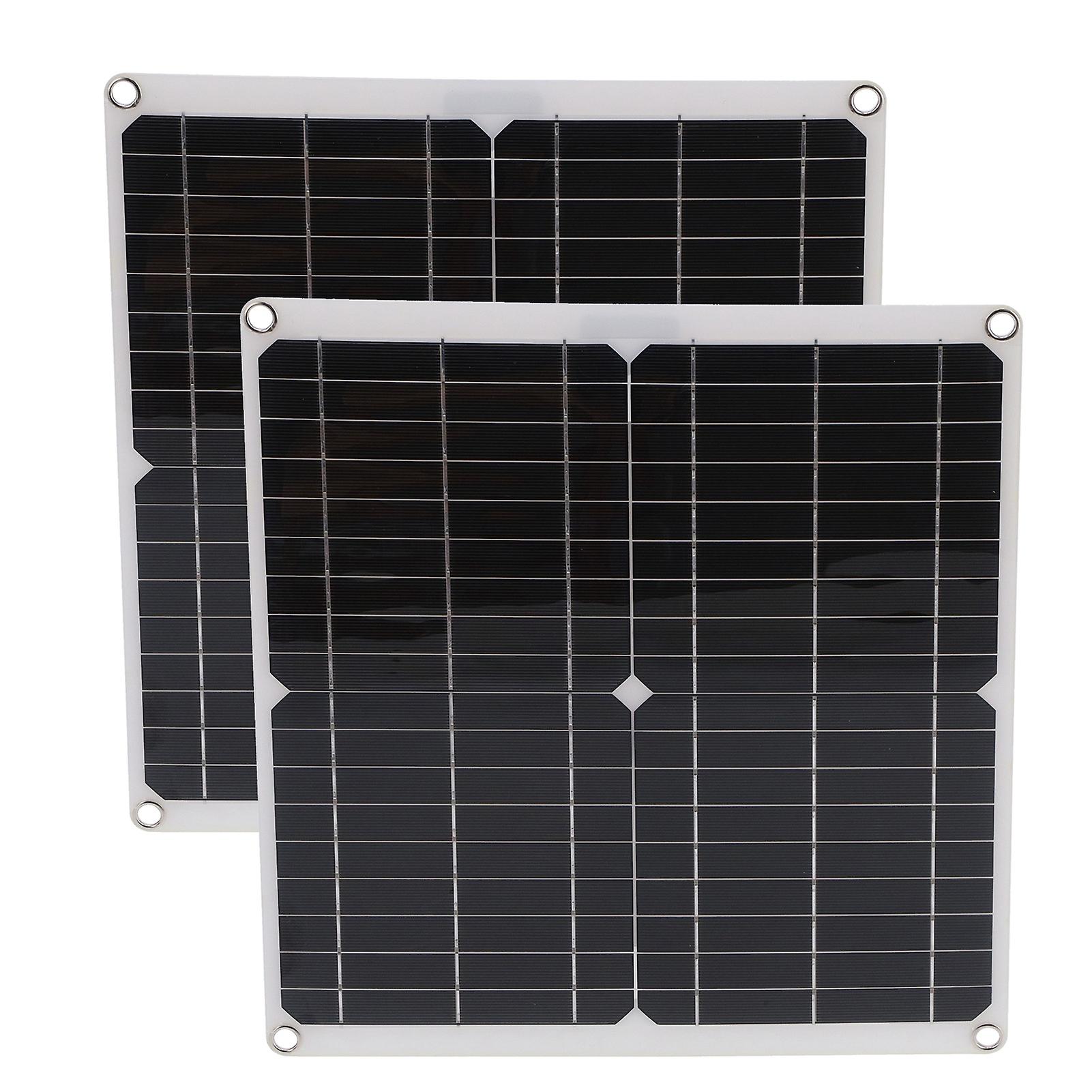 2 Stück 20V 25W Monokristallines Solarmodul-Kit mit 30A Controller