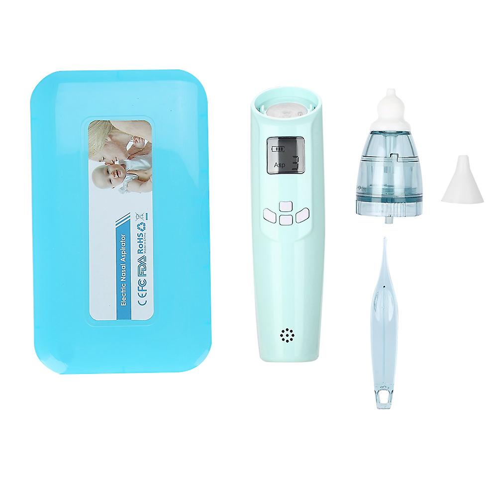 Portable Electric Baby Nasal Aspirator with Soft LED Light and Music, Light Blue