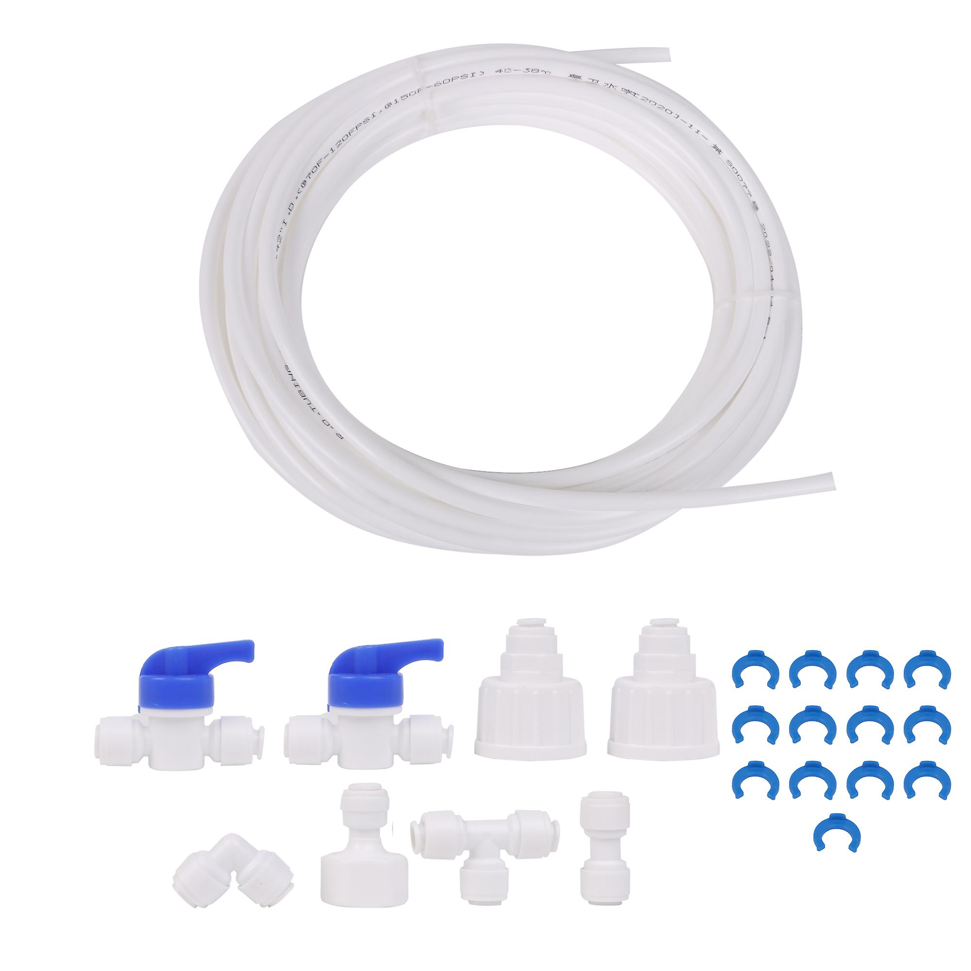 Water Pipe Fittings Filter Connection 1/4Inch OD Set with 10 Meters Hose