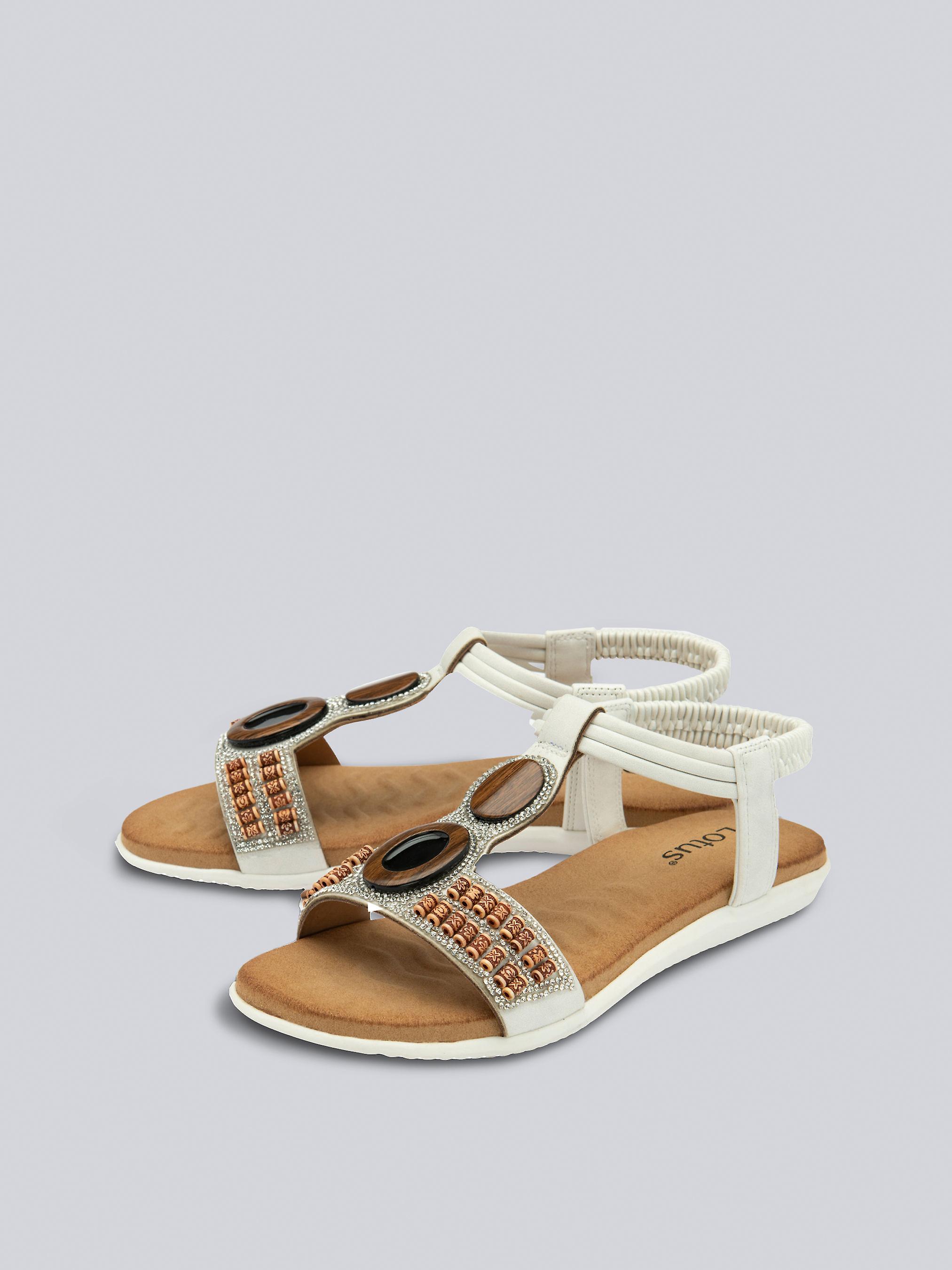 Lotus Bertolini Sandals in White