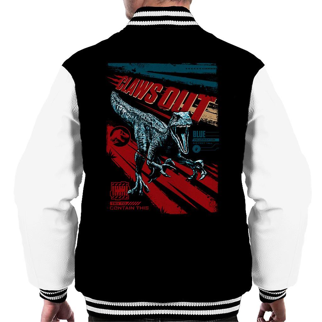 Jurassic World Blue Velociraptor Claws Out Men's Varsity Jacket