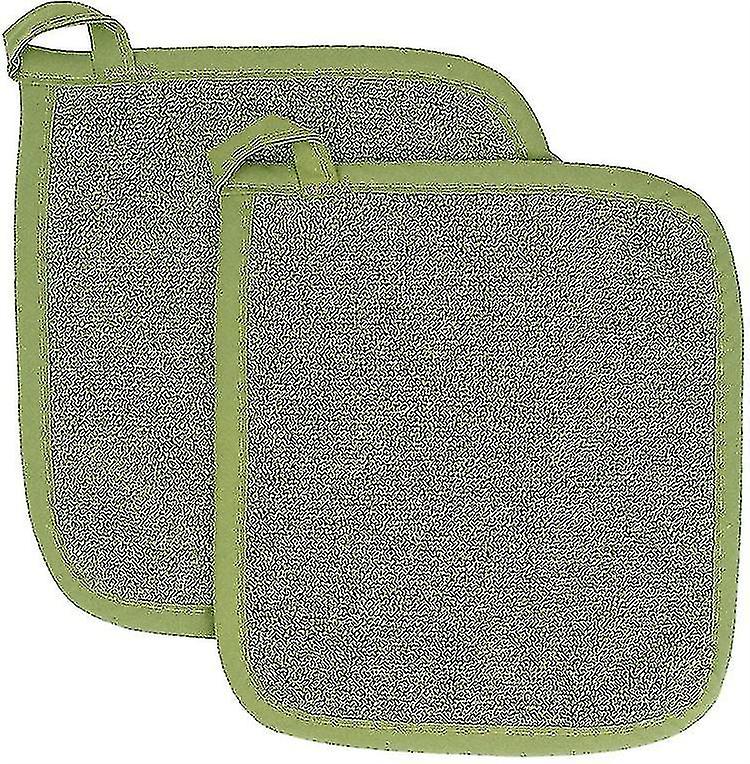 Set mit 2 Topflappen aus Baumwollfrottee (grün)