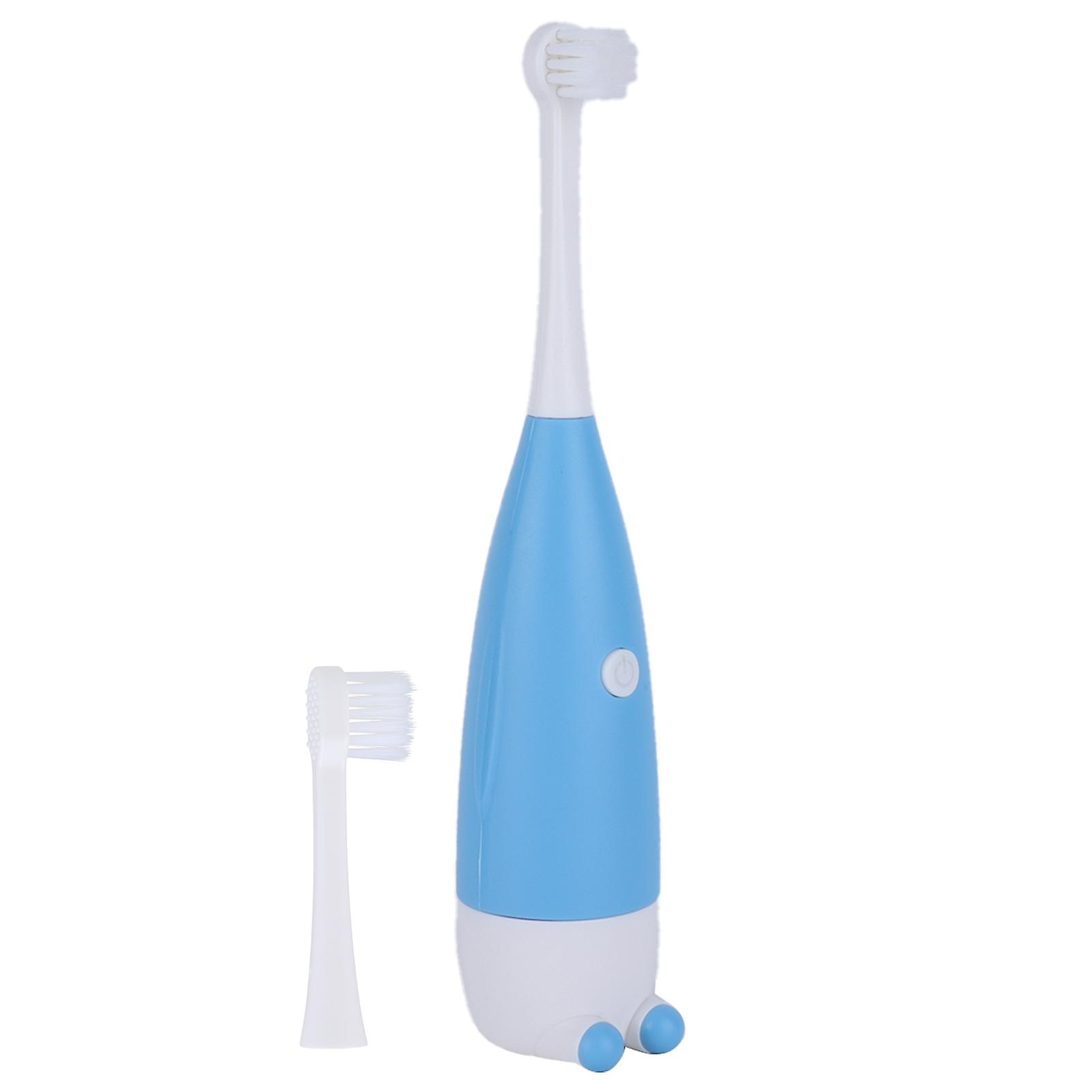 0.3W Kids Electric Toothbrushes Battery Powered Replaceable Brush Head Soft Bristles ToothbrushBlue 