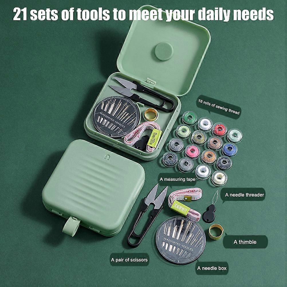 Travel Home Small Magnetic Sewing Box Sewing Thread Needle Threader Scissors Kit