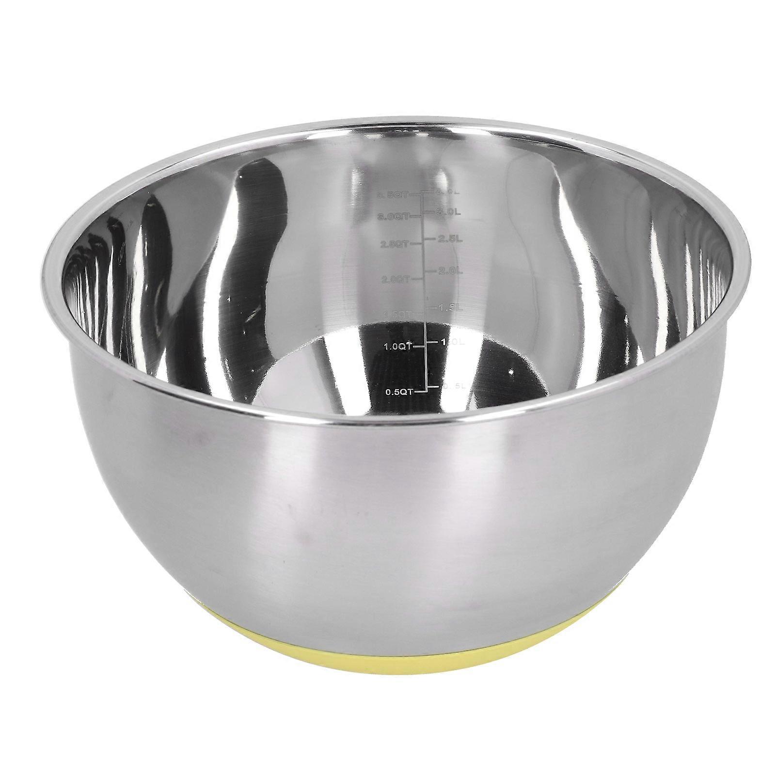 Egg Beating Bowl Baking Basin Stainless Steel Mixing Bowl with Scale for Kitchen Use3.5L